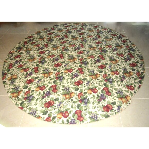 Ex-Cell Home Vintage Fruit Themed Apples Pears Grapes Cotton Tablecloth - Picture 2 of 16